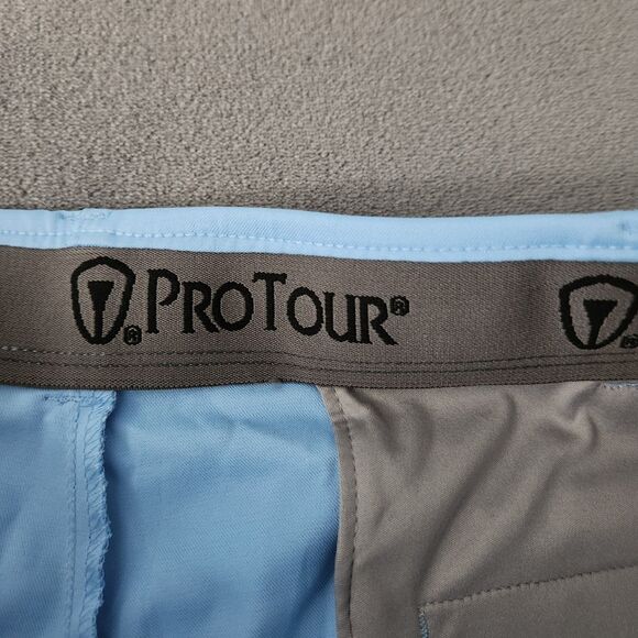 ProTour Men's Golf Shorts Size 42 Sky Blue Comfort Stretch 8" - Picture 6 of 9